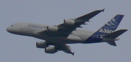 Airbus A380 over Canberra