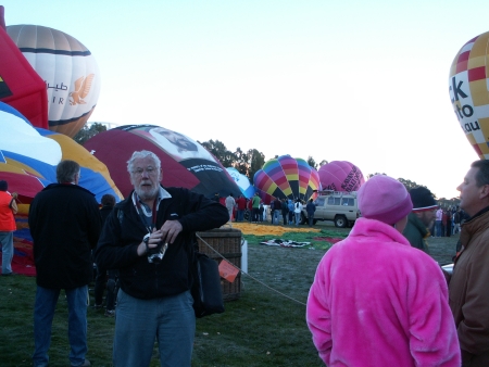 Balloons inflating at the 2006 Canberra Balloon Fiesta