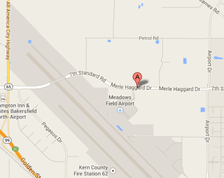 Map of Merle Haggard Drive, Bakersfield