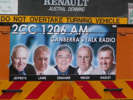 Radio 2CC Ad on ACTION Bus