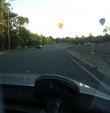 Hot air balloons over Commonwealth Avenue