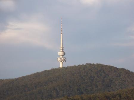 Telstra Tower from a balloon