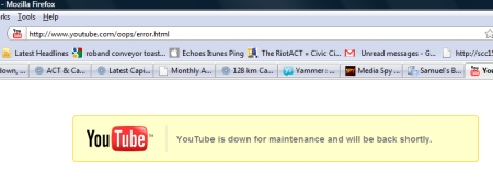 YouTube down for maintenance