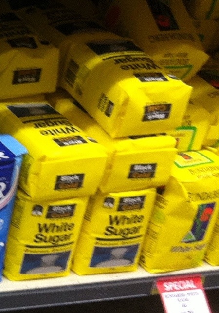 Black & Gold sugar on the shelves of Supabarn Watson