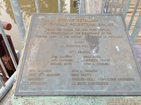 Information stone for Petaluma's wooden river-crossing bridge
