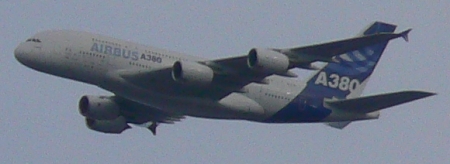 Airbus A380 over Canberra