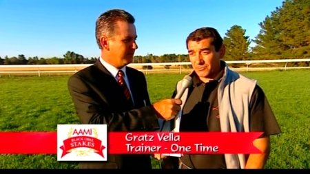 Mike Frame and Gratz Vella, trainer of One Time