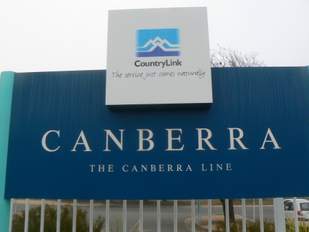 Identifying sign at the Canberra Railway Station