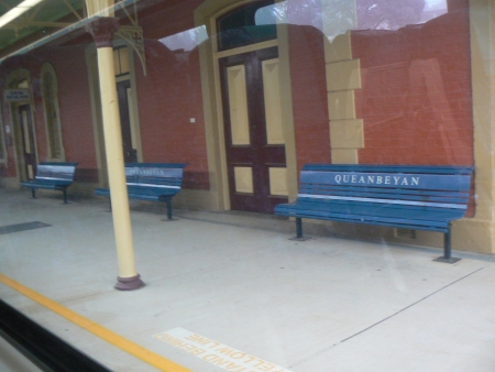 The Queanbeyan Train Station as seen from the 8am free trip train as part of the Canberra Railway Station open day