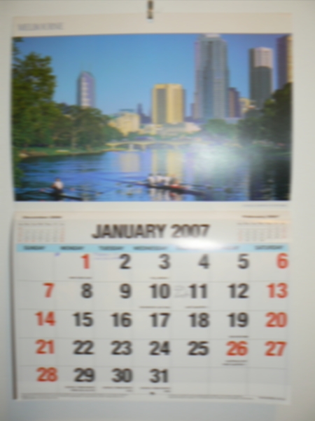 Calendar without Glasses from five metres