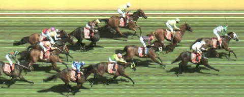 Photo finish of the 2015 Melbourne Cup. Image credit: Racing.com