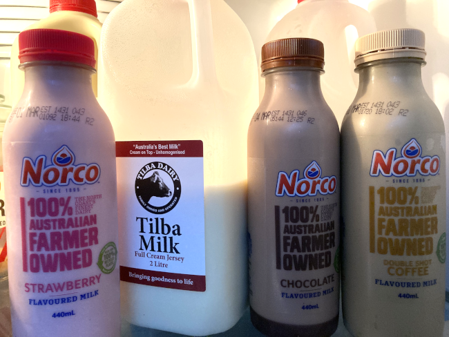 Norco flavoured milks and Tilba unhomogenised milk