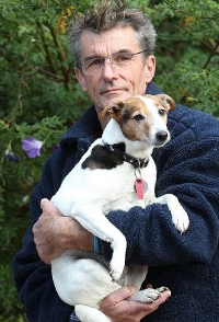 Gordon Stammers with his dog Wally