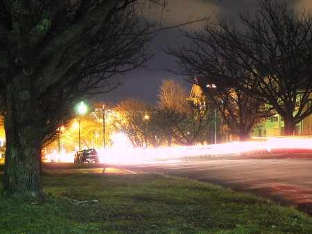 60 second exposure of traffic on Elouera Street in Canberra