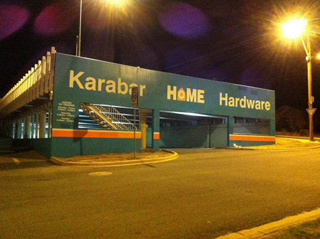 Home Hardware Karabar on the morning of March 20, 2013