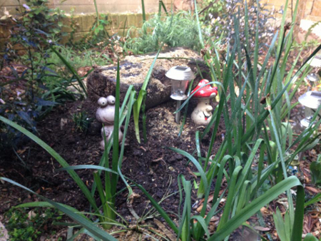 Nattie's final resting place in the back garden