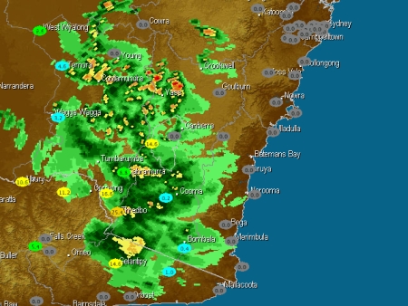 Canberra Weather Radar Returns February 21, 2007