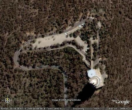 Telstra Tower from Space